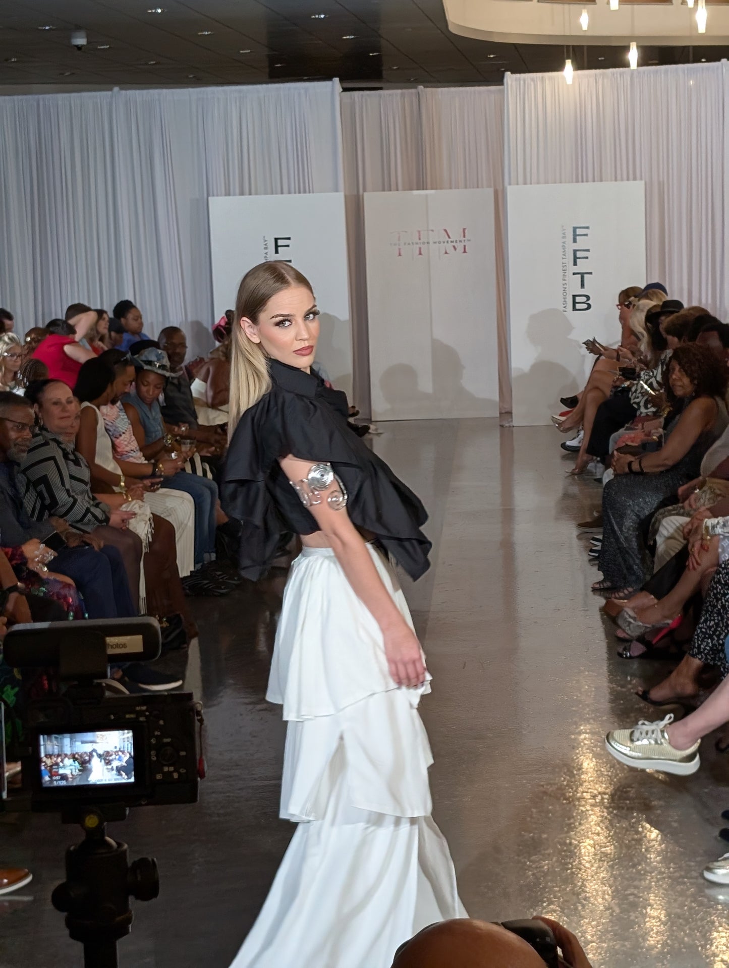 Altus Pants & Top — Off-White Layered Tencel & Sculpted Black Cotton