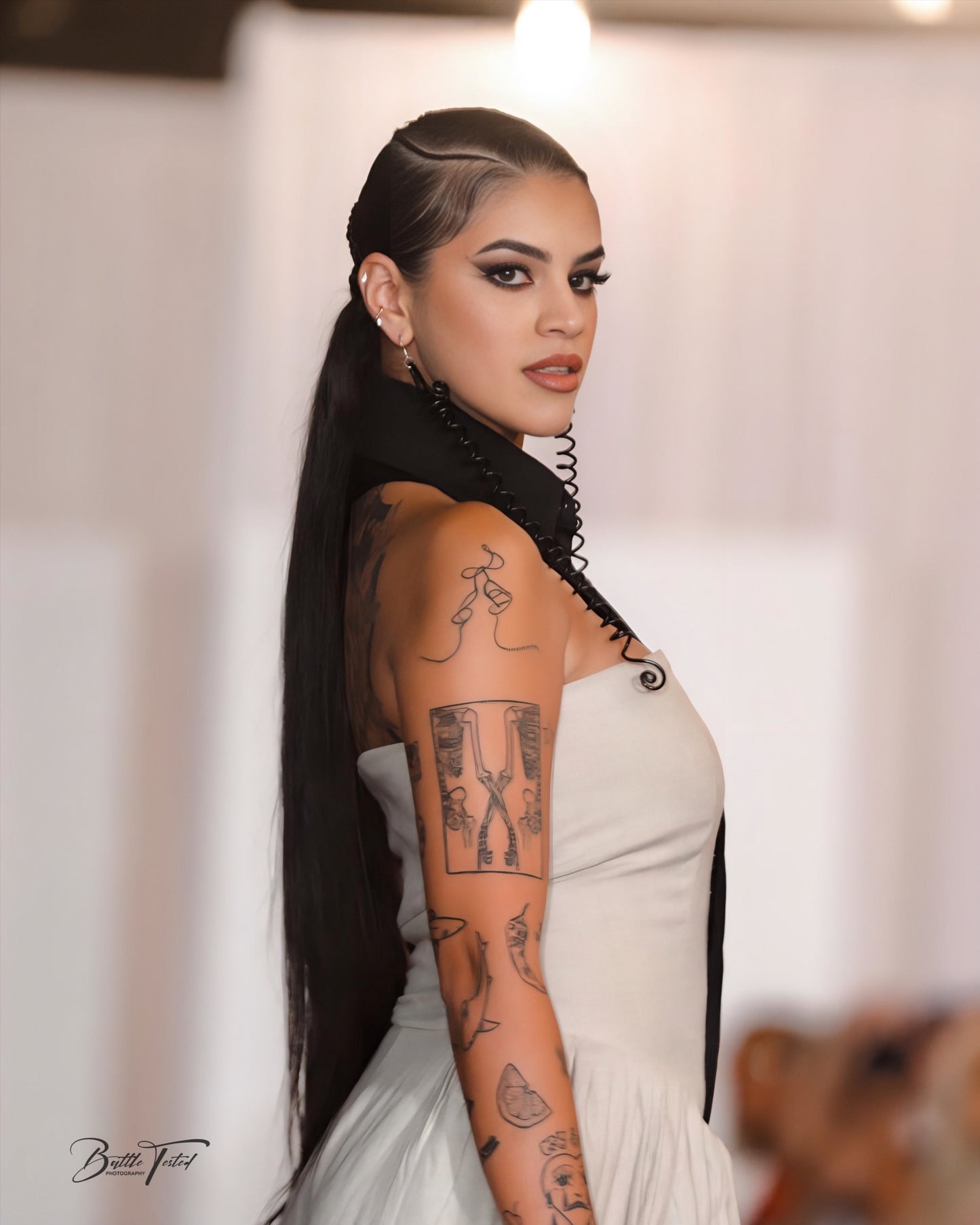 Axis I — Natural Linen Jumpsuit with Black Cotton Overlay