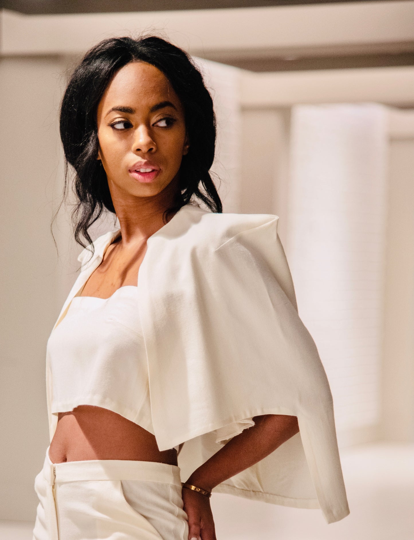 Anastasi Fashion design – Cape Tied Top (Side)