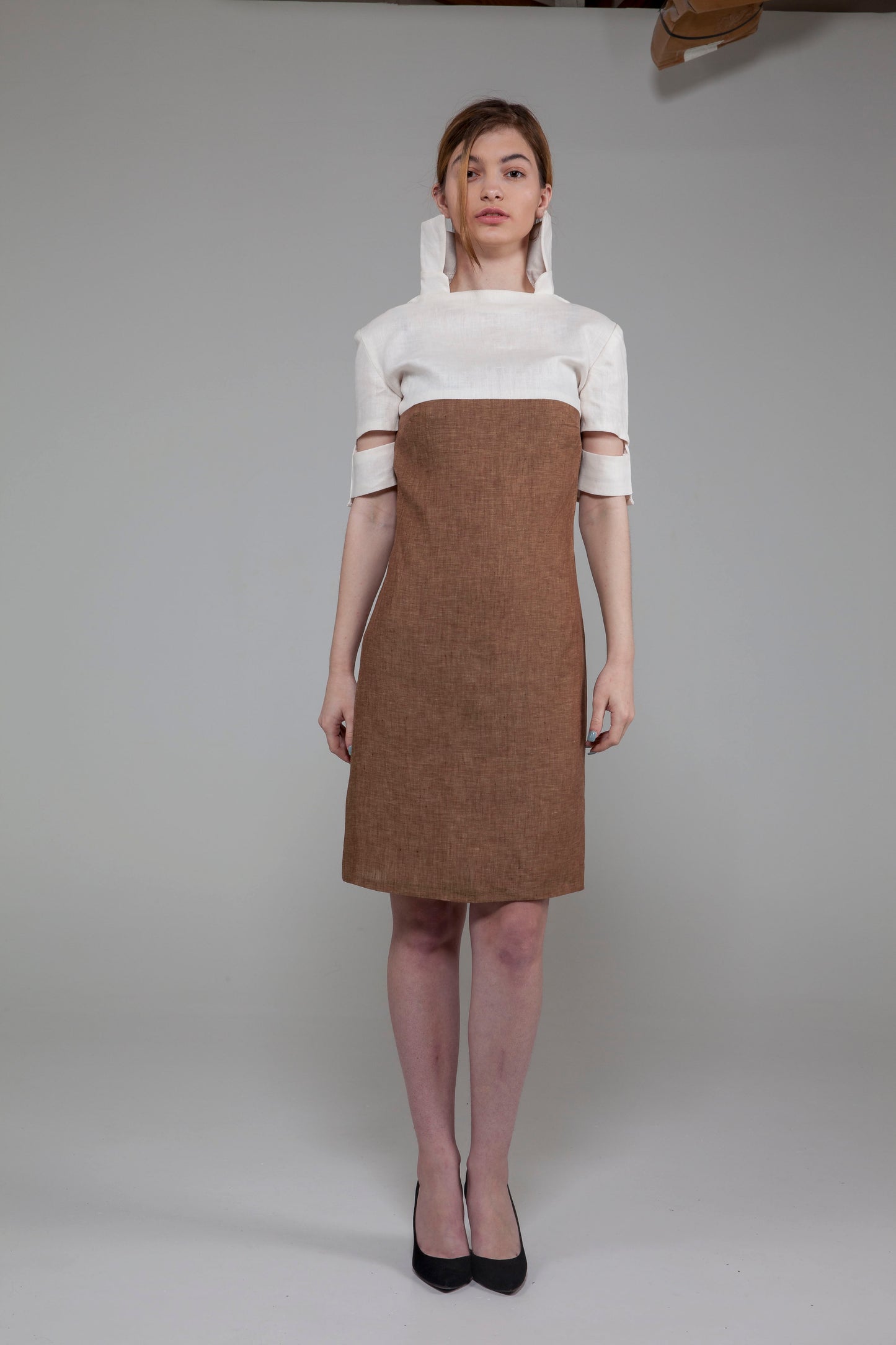 Anastasi Fashion design – Short Sleeve Cut-Out Dress (Front)