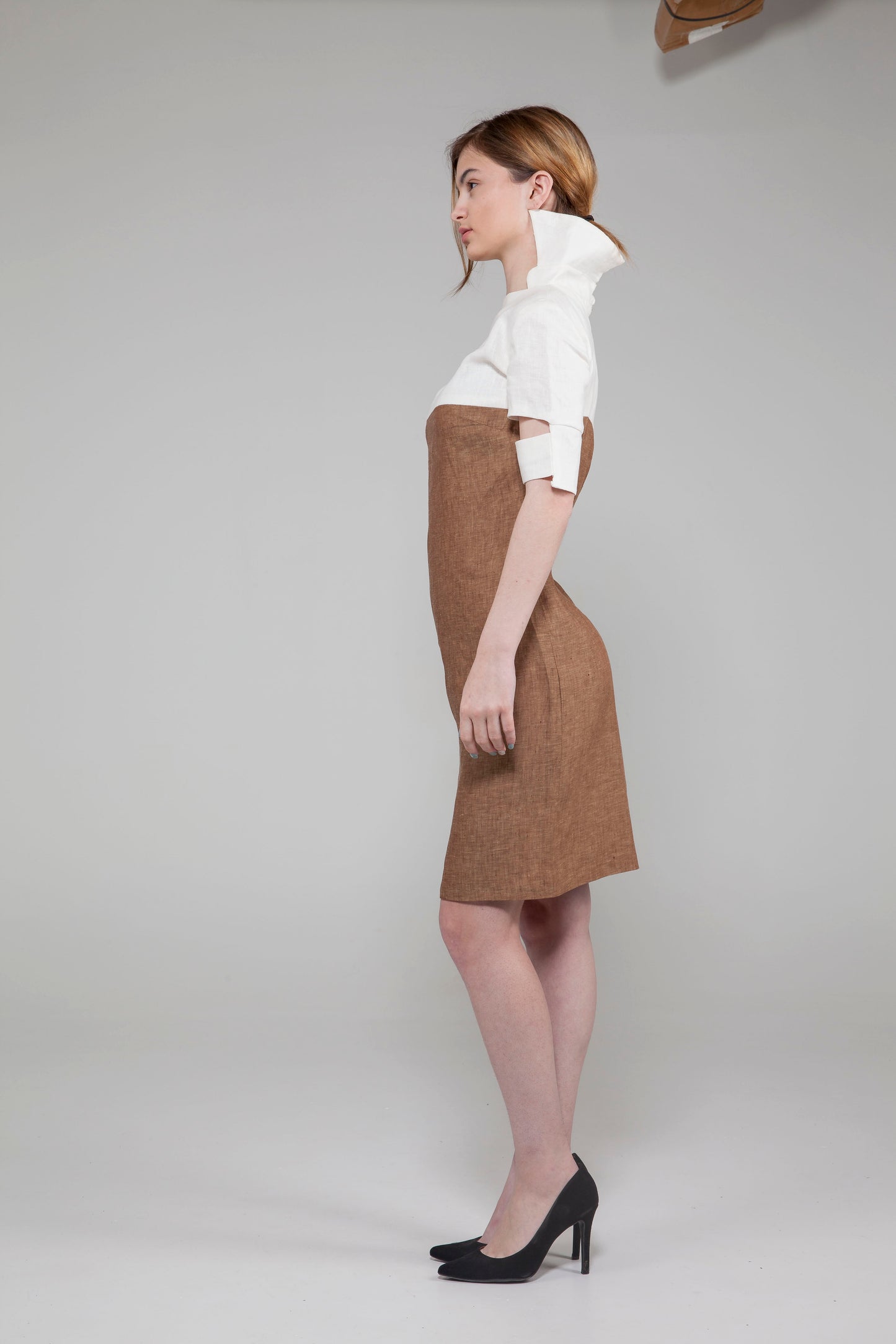 Anastasi Fashion design – Short Sleeve Cut-Out Dress (Full Side View)