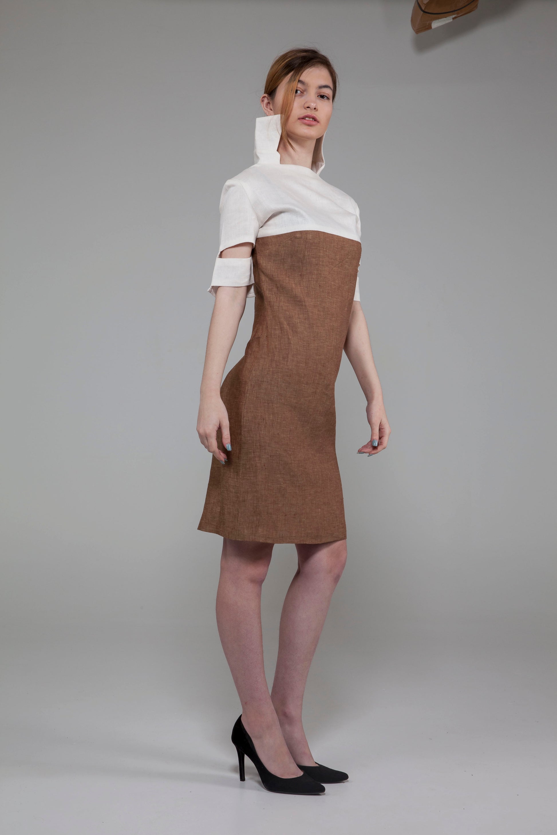 Anastasi Fashion design – Short Sleeve Cut-Out Dress (Side)